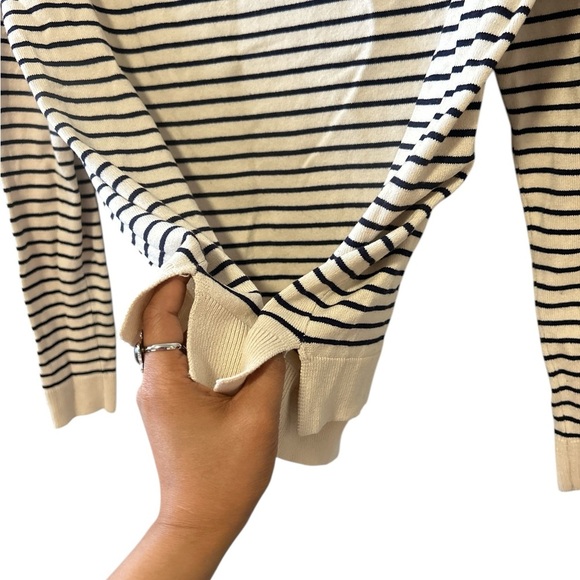 Zara cream and navy striped sweater - Picture 2 of 3